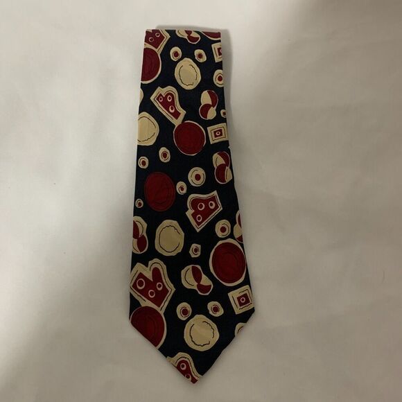 Men's MERCEDES HIGH FASHION hand made black and red tie.100% polyester - Picture 2 of 7